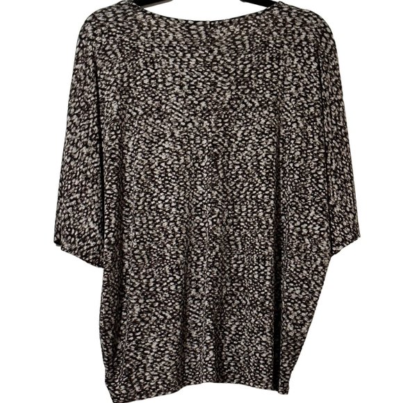 Easy wear by Chico’s size 2 (L/12) brown print 3/4 sleeve  top - Picture 3 of 7